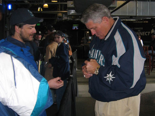 Mike Hargrove signing stuff