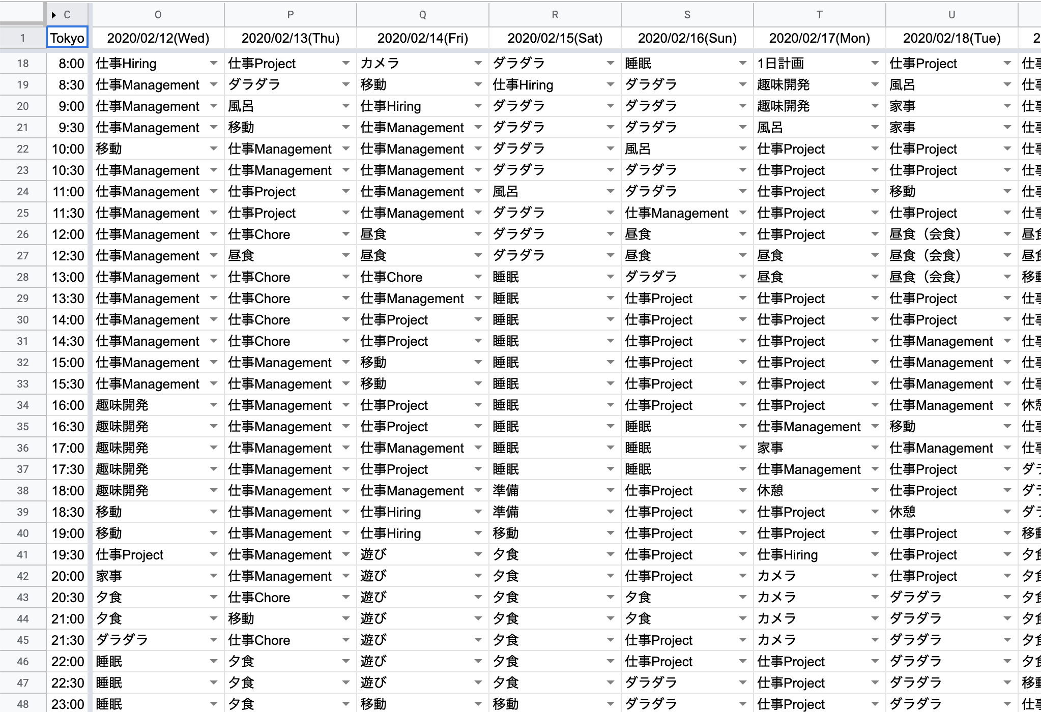 Pomodoro Schedule