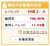 サイバーエージェントの実行レバレッジ表示