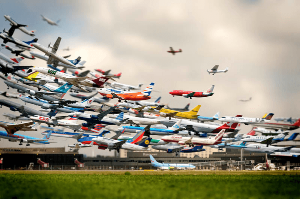 Striking Artistry of Multiple Takeoffs