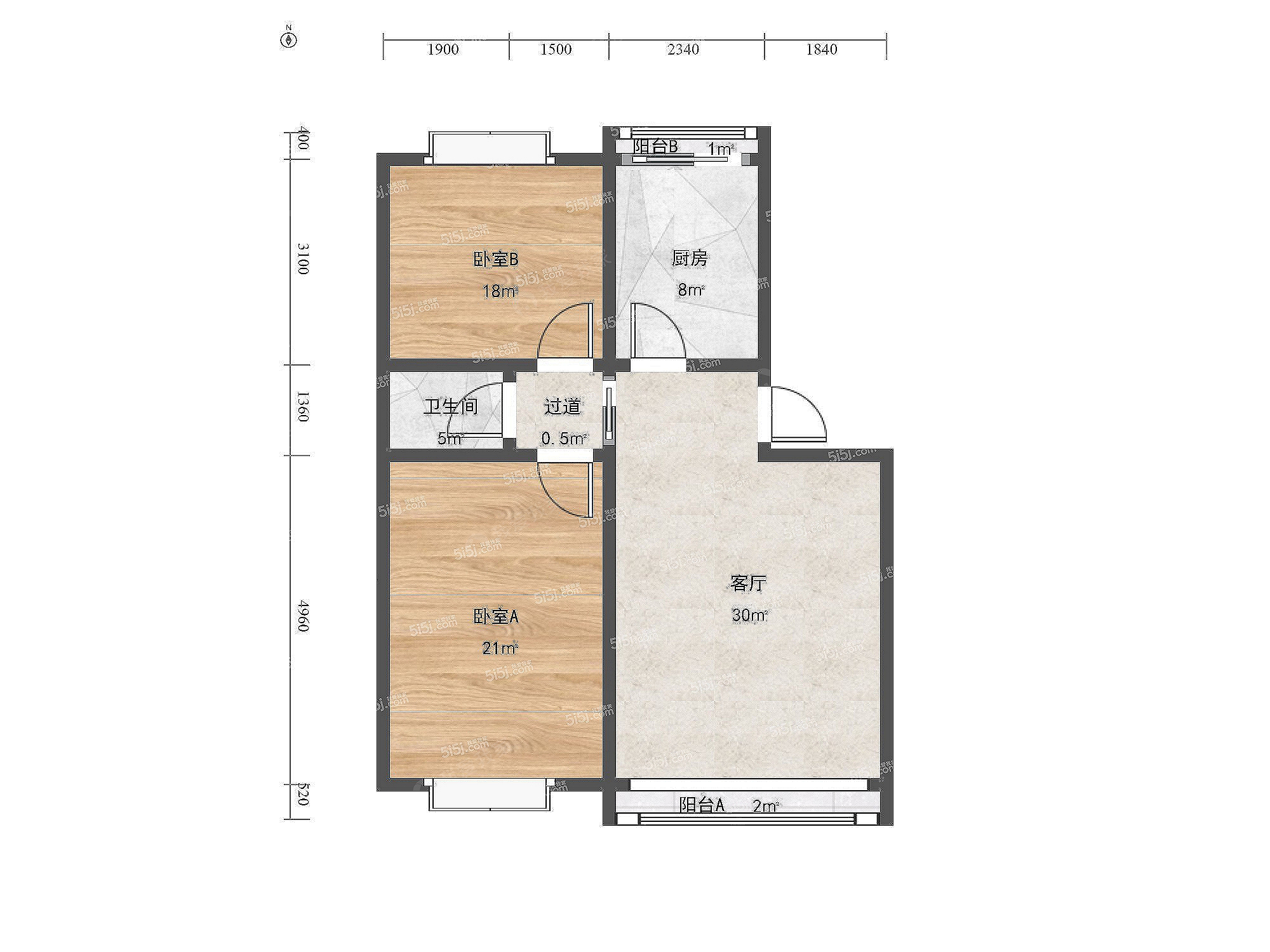 雅苑·2室1厅1卫·90.09m² 