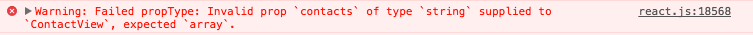 React console warning