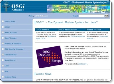 http://www.osgi.org/Main/HomePage