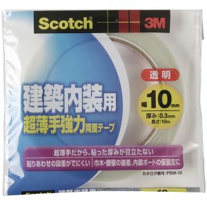 スリーエム 3M スリーエム 3M PBW-10 スコッチ 建築内装用超薄手強力両面テープ 10mm×10m