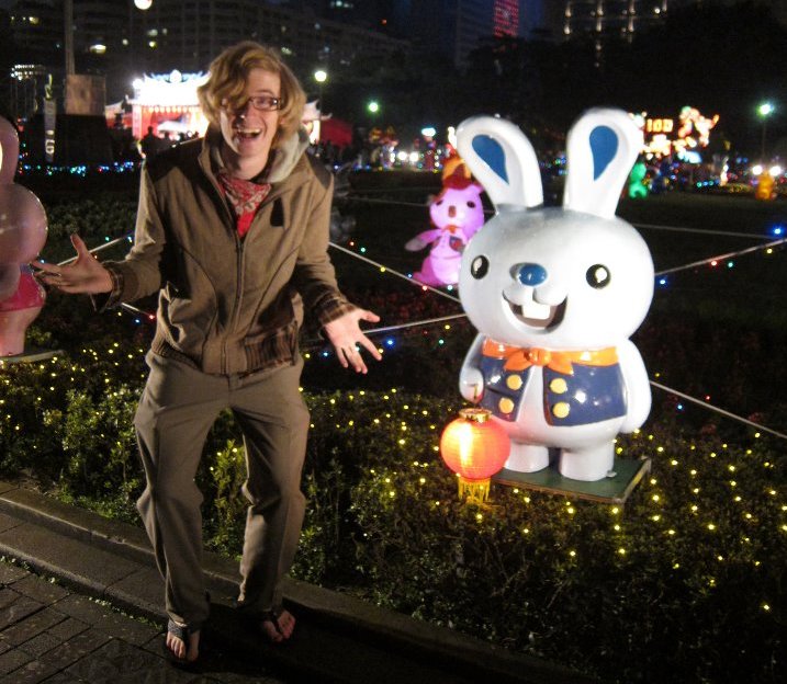 Me with a Taiwanese bunny
                thing