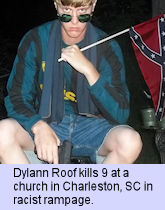 Dylann Roof, Charleston SC, June 2019 - 9 killed at church in racist rampage