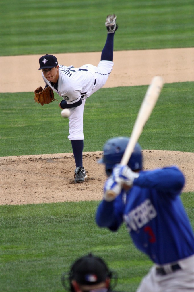 Danny Hultzen throws a pitch to Anthony Gose of Las Vegas