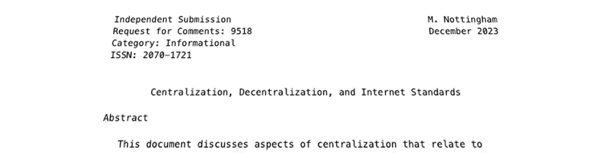 What Can Internet Standards Do About Centralization