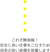 これぞ勝負服！安全に良い仕事をこなすため効率の良い装備を装着します