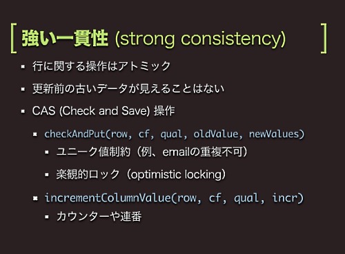 HBaseは強い一貫性を備える