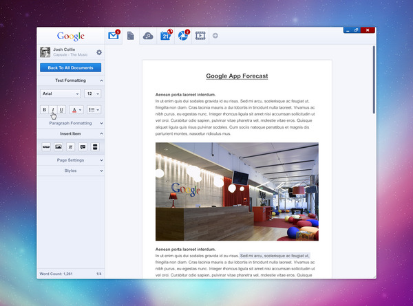 Josh Collie has been doing some fantastic mockups on Forrst for a desktop Google application.