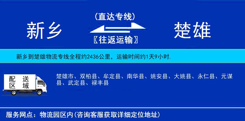 新乡到楚雄物流公司