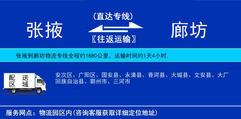 张掖到廊坊物流公司