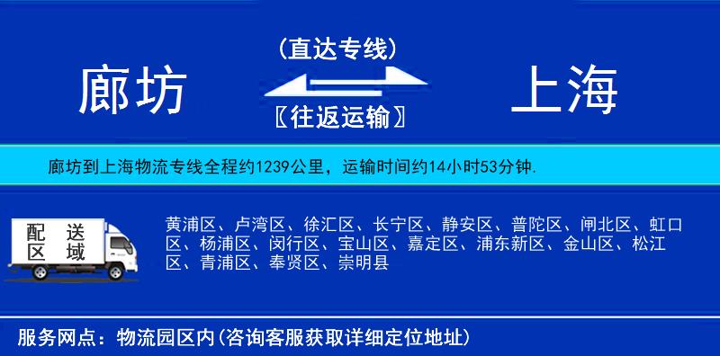 廊坊到上海物流公司