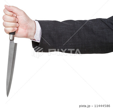 side view of knife in male hand 11444586