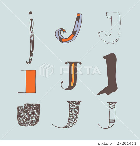 Vector set of colorful alphabet letters J 27201451