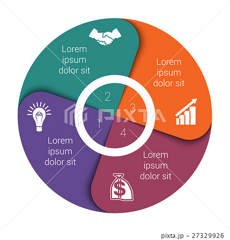 pie chart diagram four positions 27329926