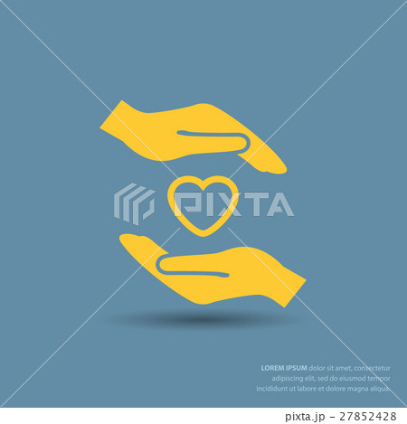 Pictograph of heart in hand 27852428