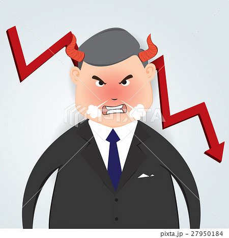 Angry boss of falling down chart 27950184