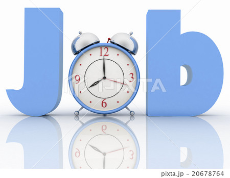 Alarm clock in the word job 20678764