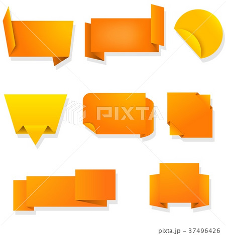 Orange Origami Labels 37496426