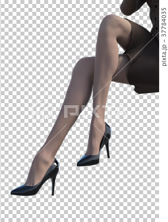 Stocking image Women's leg perming3DCG Illustration material 37784035