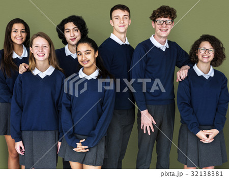 Group of Diverse Students Friendship Together Studio Portrait 32138381