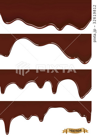 Set of melted chocolate dripping 32619812