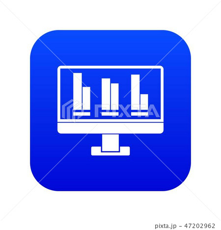 Business graph at computer screen icon digital blue 47202962