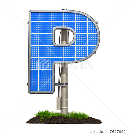 Solar panel in shaped of letter P 47607062