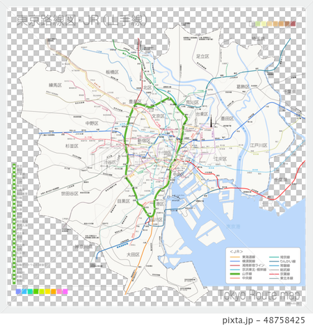 東京の路線図・JR（山手線） 48758425