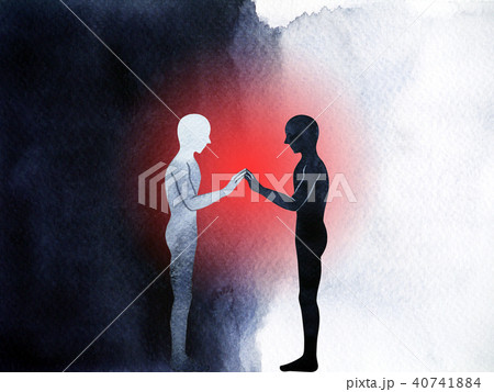 couple human standing connection hand up body 40741884