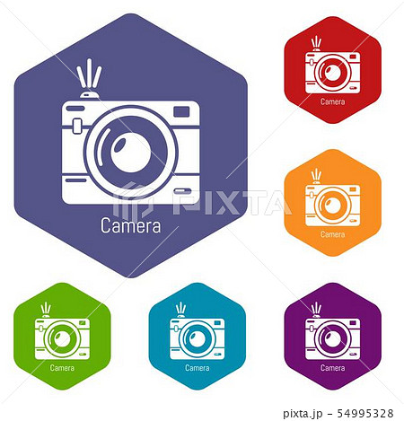 Camera icons vector hexahedron 54995328