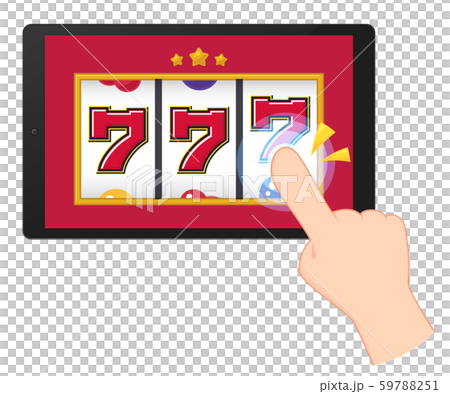 Touch slot game on tablet_Lucky Seven_Illustration 59788251