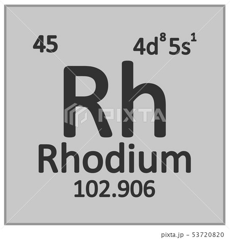 Periodic table element rhodium icon. 53720820