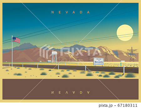 Evening landscape of Nevada, USA 67180311