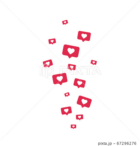 Like icons flying on white background. Social 67296276