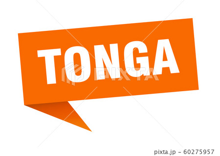 Tonga sticker. Orange Tonga signpost pointer sign 60275957