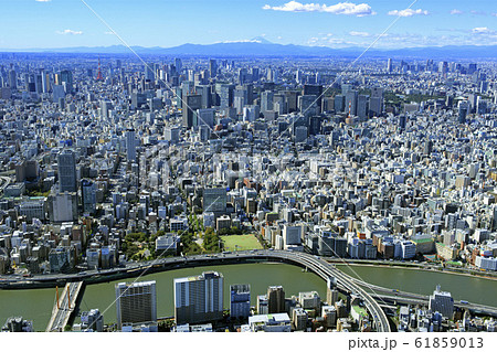 都市風景・浜町上空より大手町を望む・空撮 61859013