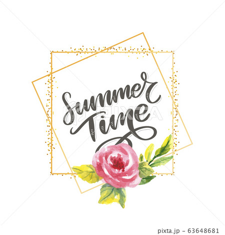 Green summer time letter flowers in modern style 63648681