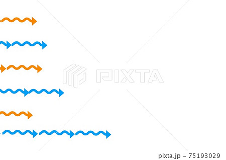 横に伸びていくクネクネした矢印 75193029