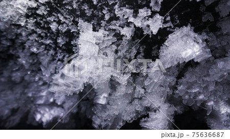 Macro photography of frozen ice. 75636687