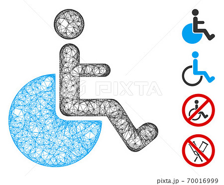 Wheelchair Web Vector Mesh Illustration 70016999