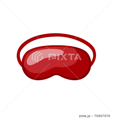 Sleep mask color red on white background. Face mask for sleeping human isolated in flat style 70897976