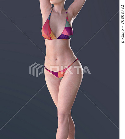 Sexy beauty woman posing in bikini swimsuit 3d illustration 70808782