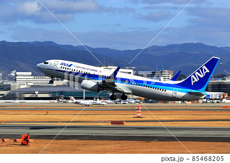 大阪国際空港　ANA　飛行機　離陸態勢　スカイパーク 85468205