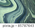 Abstract fluid art background green and blue colors. Liquid marble. Acrylic painting with olive gradient. 85787643