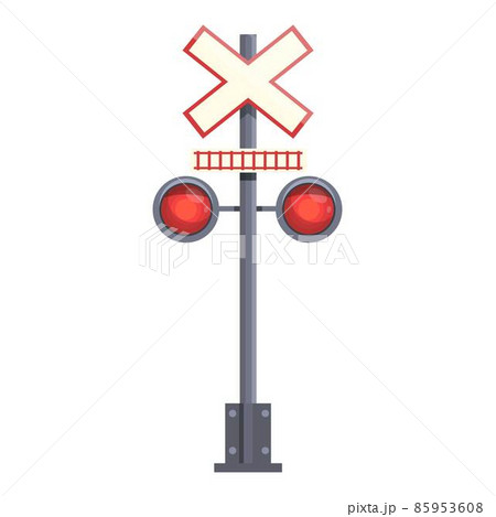 Safety crossing rail icon cartoon vector. Open signal 85953608