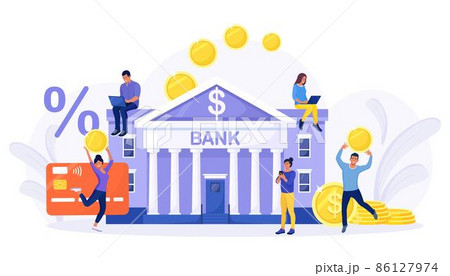 Mobile banking and finance management. Internet payments, transfers and deposits. People using laptop and smartphone for online banking and accounting. Manage finances save for future investment 86127974