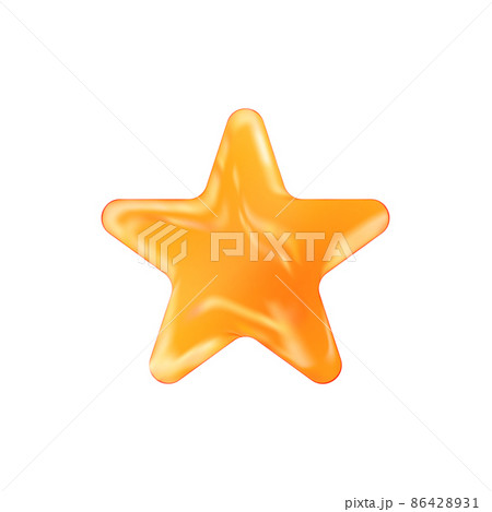 3D golden realistic star isolated on white background. Festive holiday icon. Celebration concept, metallic gold shape. Invitation mock up 86428931